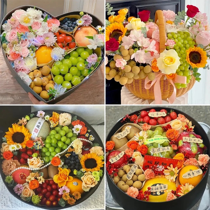 团购节日水果礼盒花束生日乔迁鲜花速递长辈同城果篮抖音附近送礼