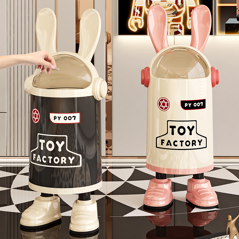 翻盖垃圾桶家用创意卡通高颜值兔耳朵厨房客厅网红双桶清洁收纳筒