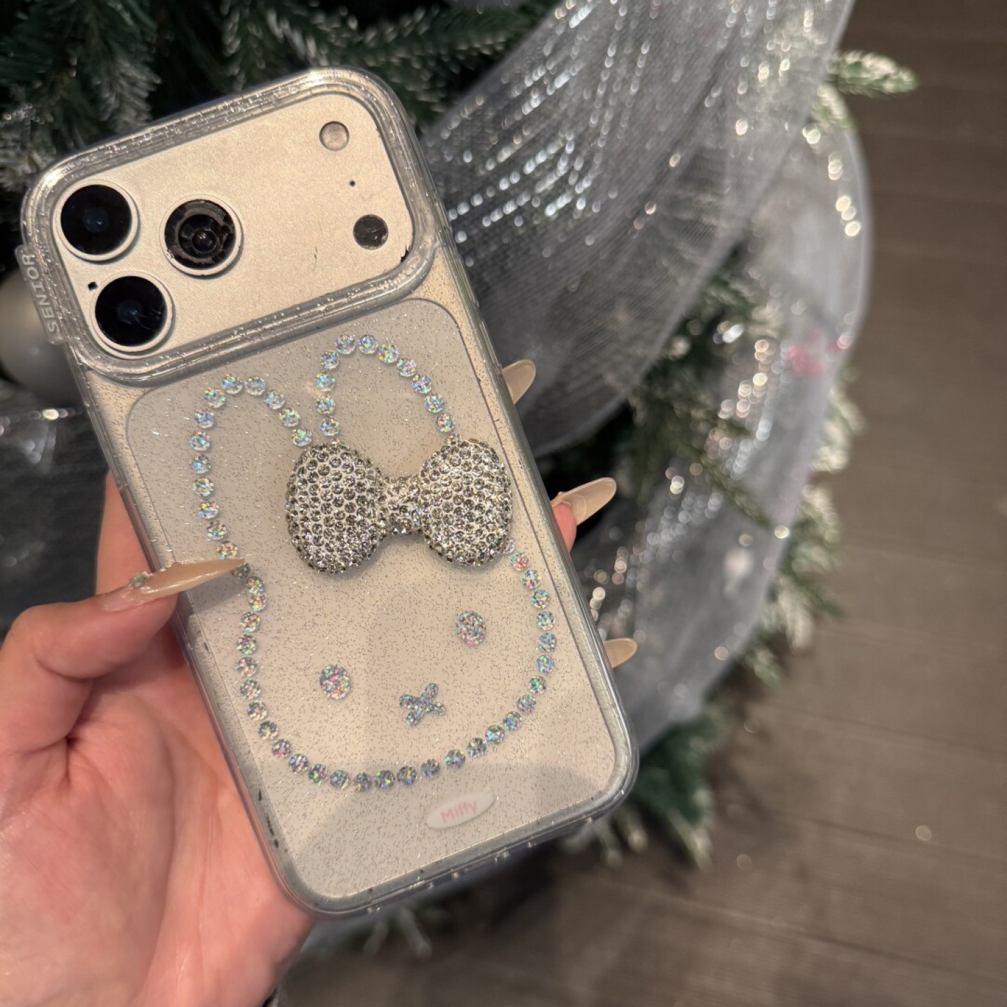 可爱卡通闪钻米菲兔适用17promax手机壳16promax苹果15pro女14pro