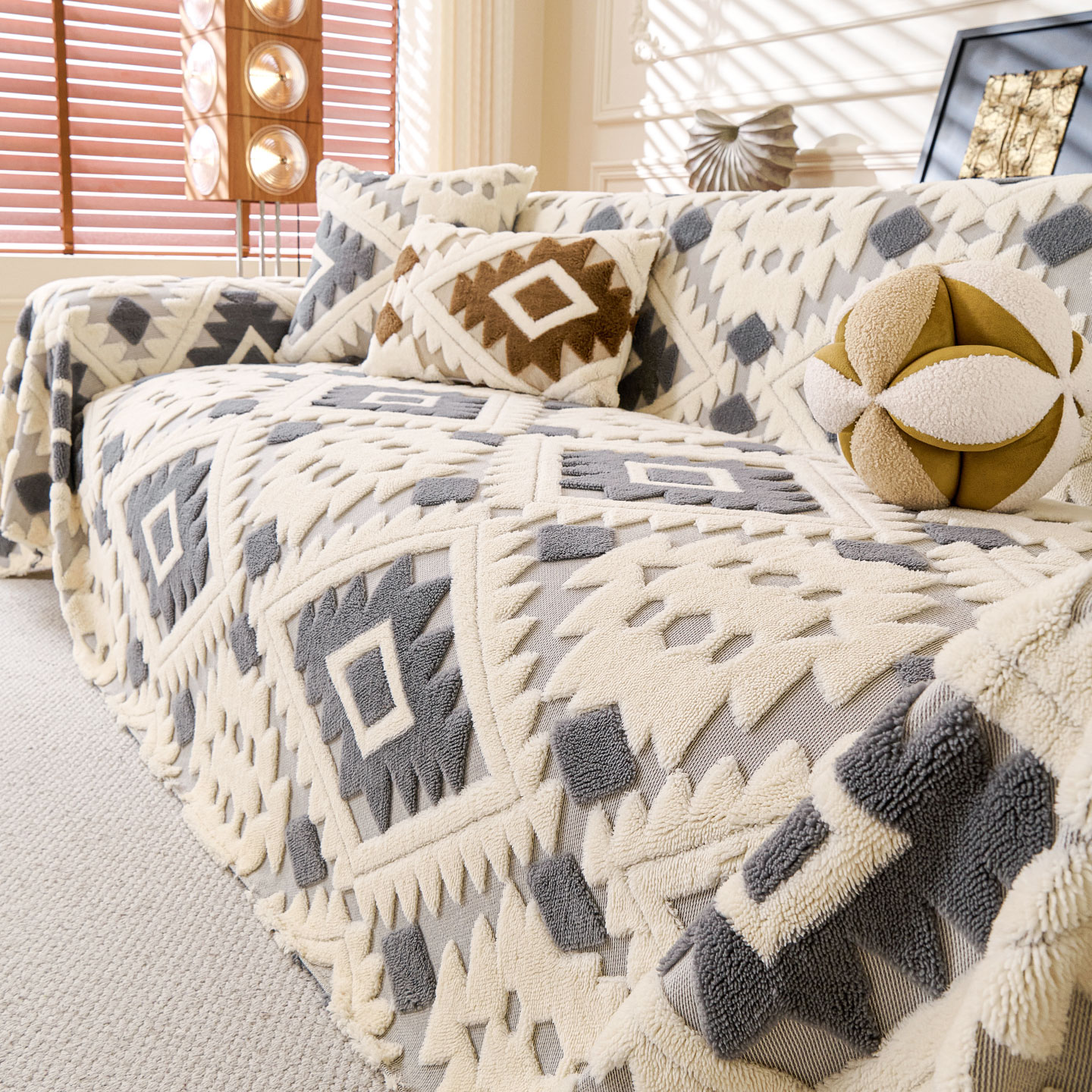 玻利秋冬沙发盖布巾防猫抓2025新款四季通用防滑加厚沙发套罩全盖