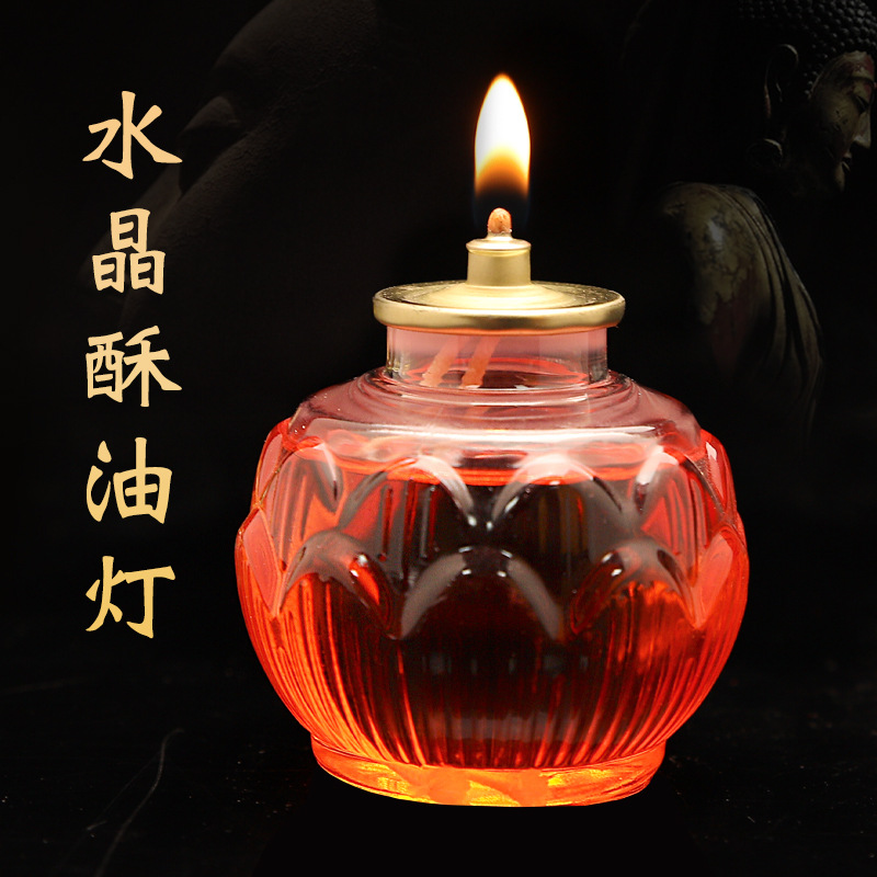 液体酥油隔热莲花壳半手工半机械工艺24小时无烟蜡烛灯酥油灯供佛
