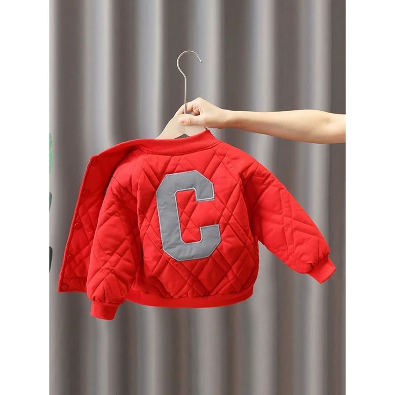男童冬装棉衣2025新款儿童夹棉棒球服外套秋冬帅气男孩轻薄款棉服