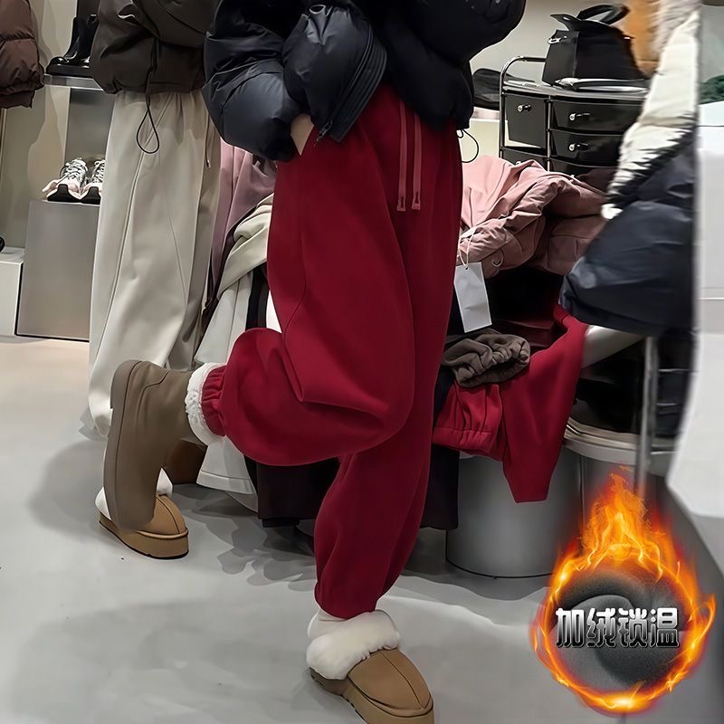 冬季加绒加厚束脚卫裤休闲裤