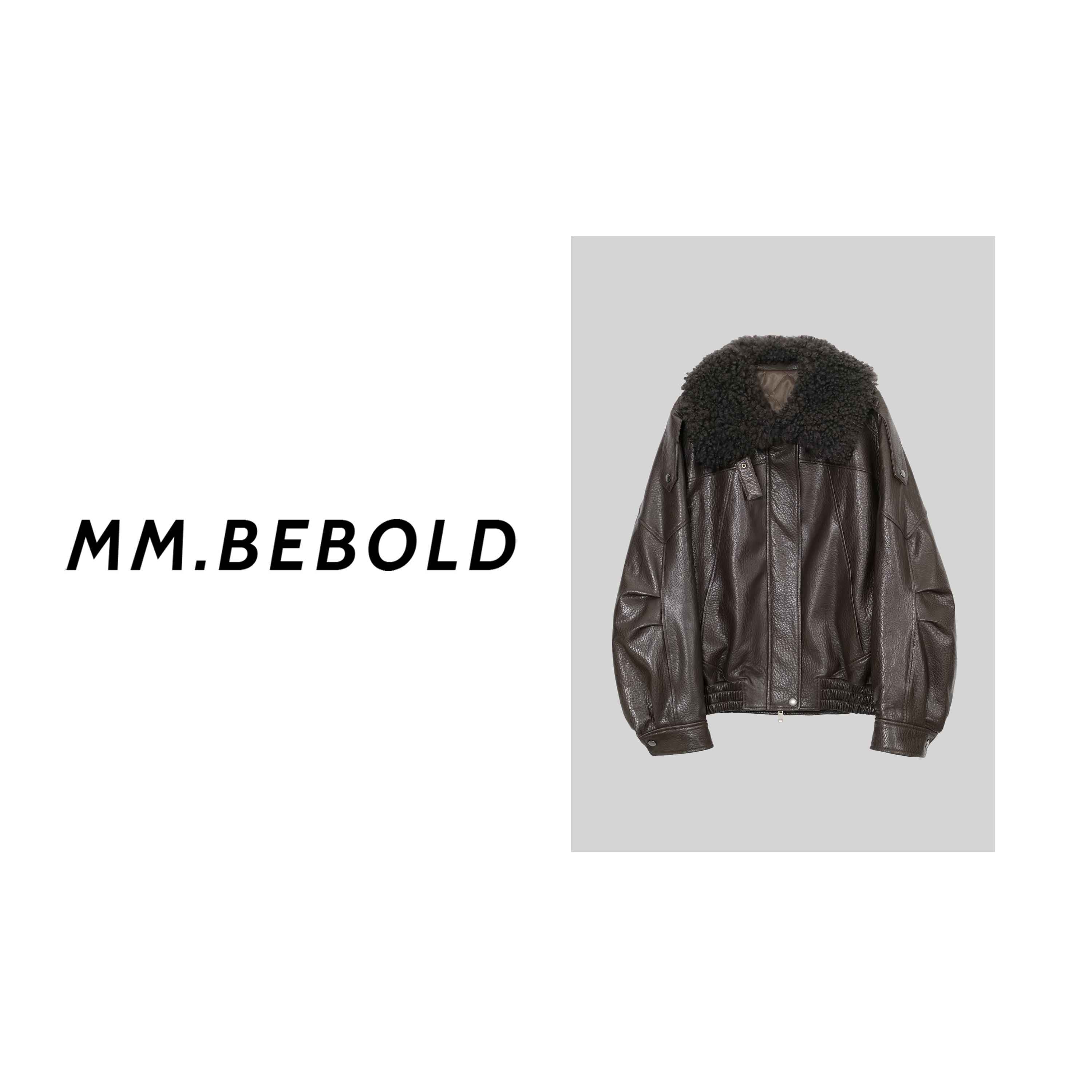 【妙姐精选】清和 毛毛领复古皮外套MO52380