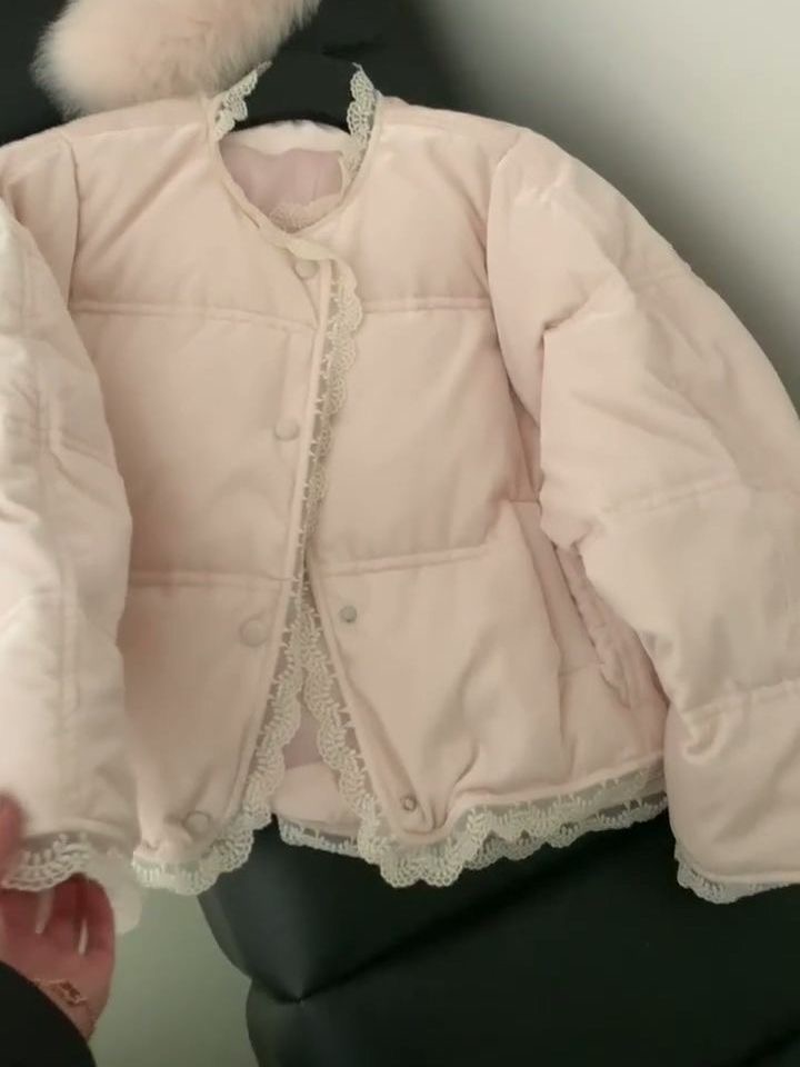 巨好看的奶油风粉色短款棉服女2025冬季面包服小个子加厚保暖外套