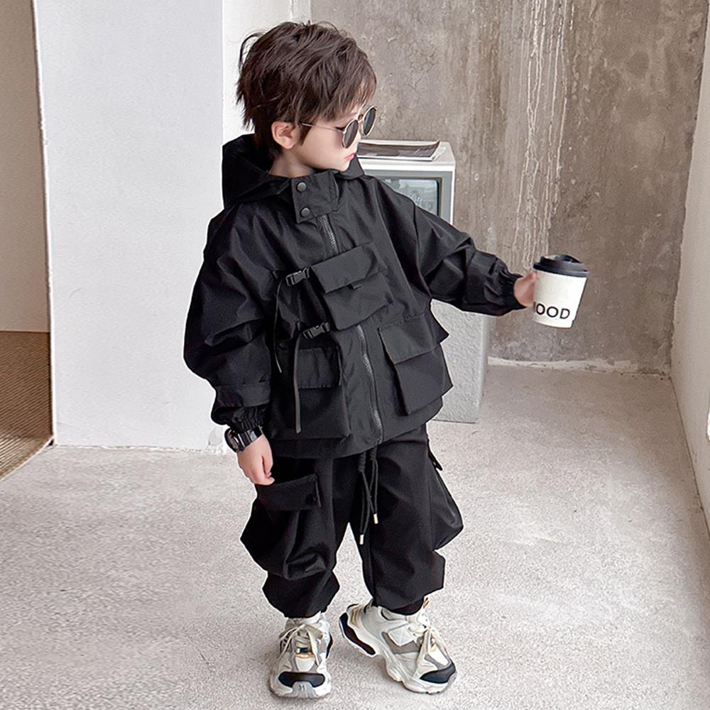 MK&UR.BV痞帅男童冲锋衣外套春秋款2025新款儿童炸街工装男孩童装