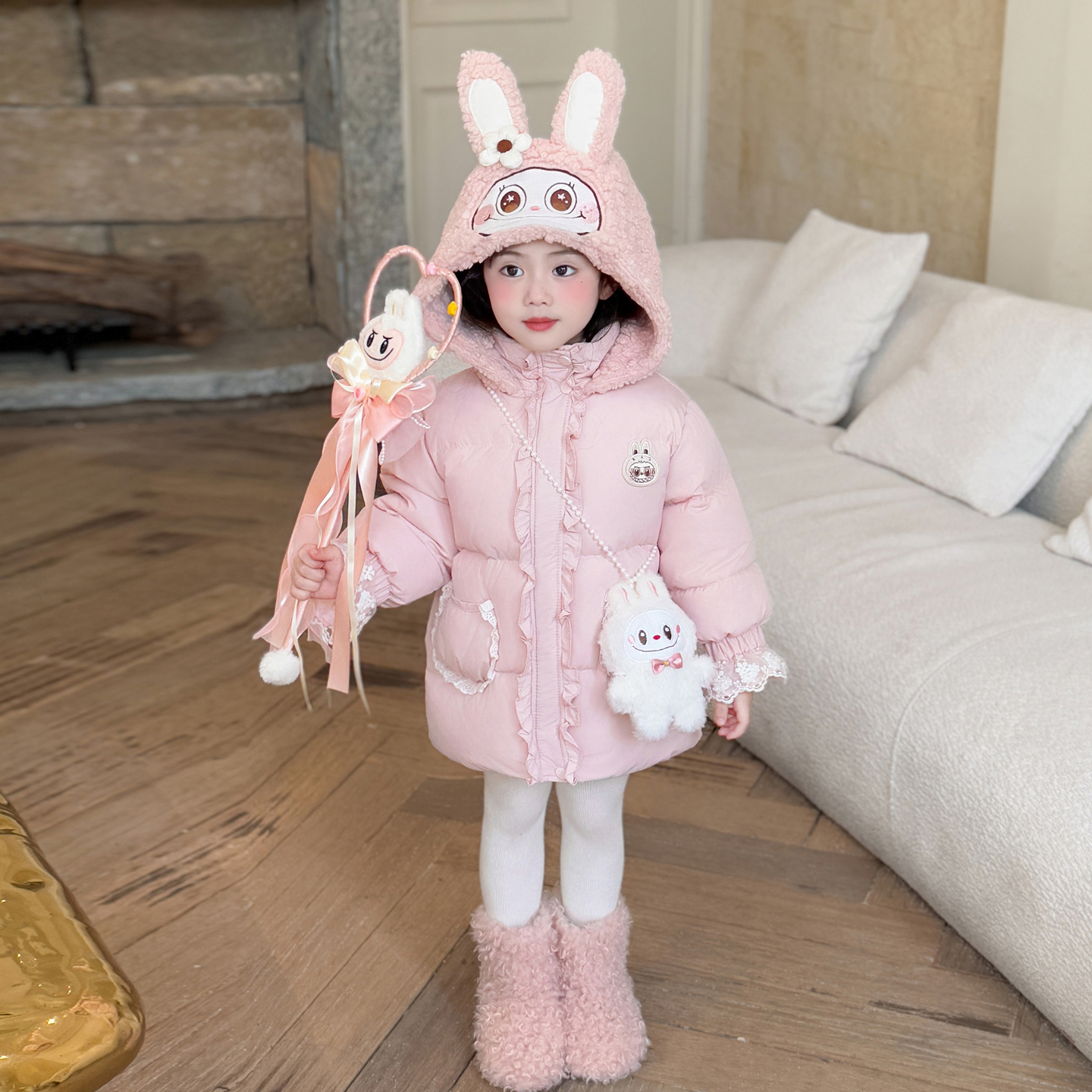 【精品推荐】女童羽绒棉服冬季2025新款洋气女宝宝加厚外套冬装儿童