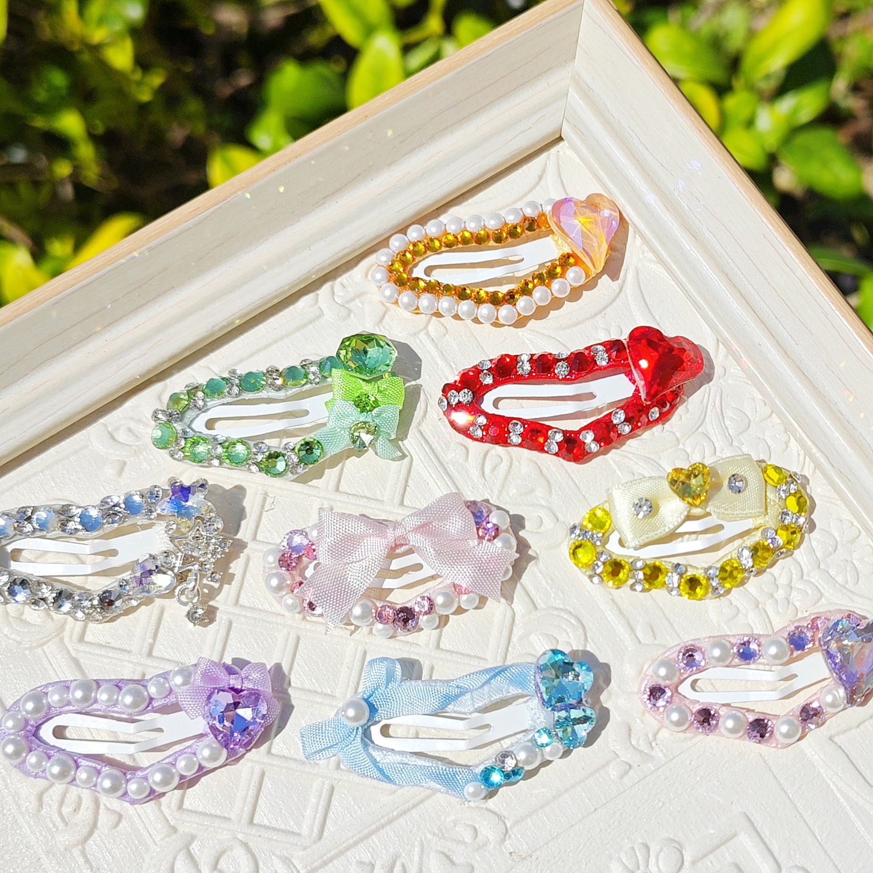 满钻宠物彩色bb爱心掰掰夹爆闪马尔济斯西施约克夏额头碎发仿珍珠