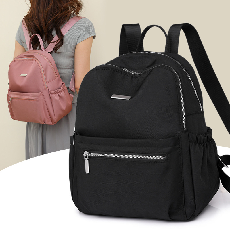 韩版新款时尚休闲女士双肩包牛津布轻便逛街收纳背包大容量旅行包