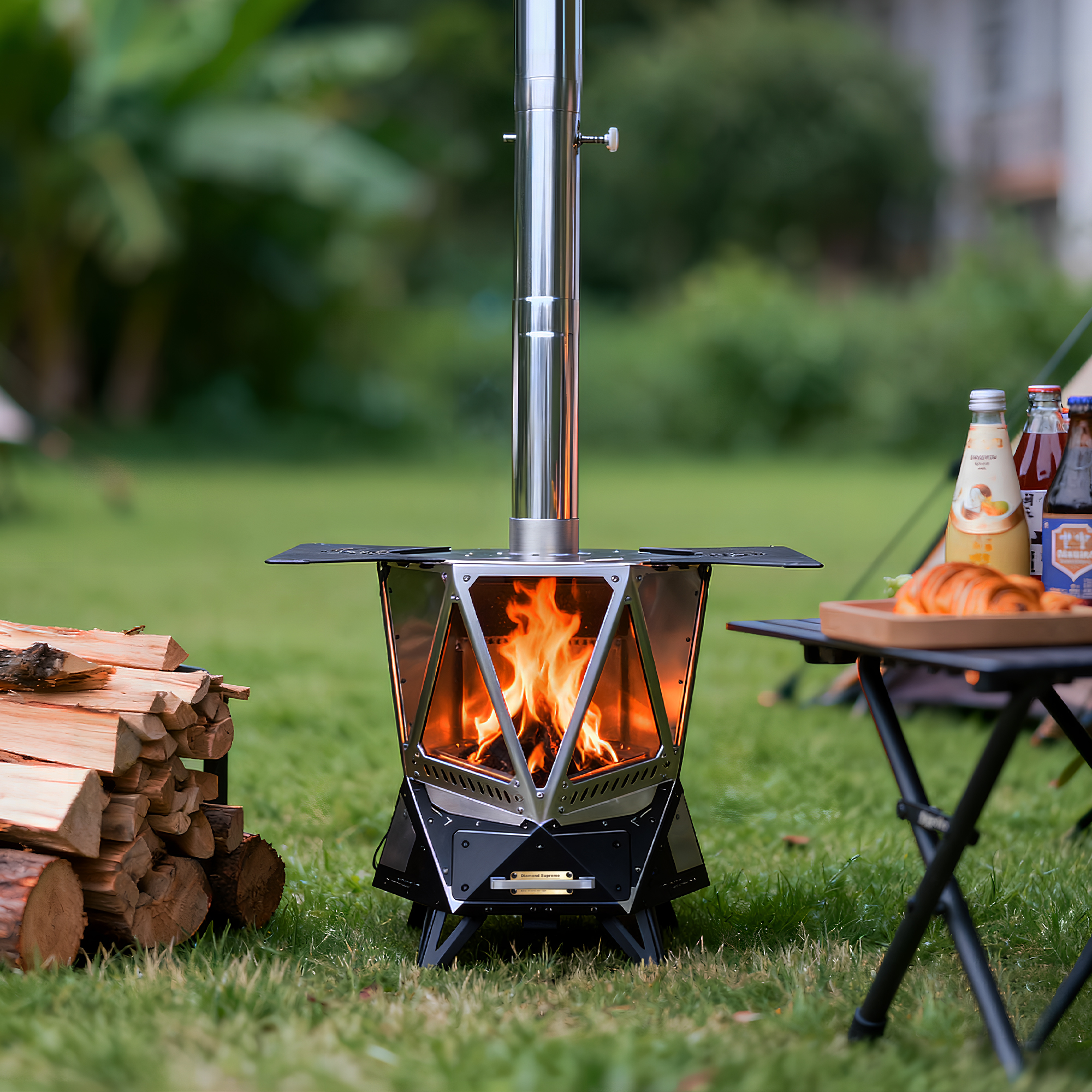 【比格之火钻石S炉】户外露营取暖烧柴炉 不锈钢耐用柴火炉 焚火台