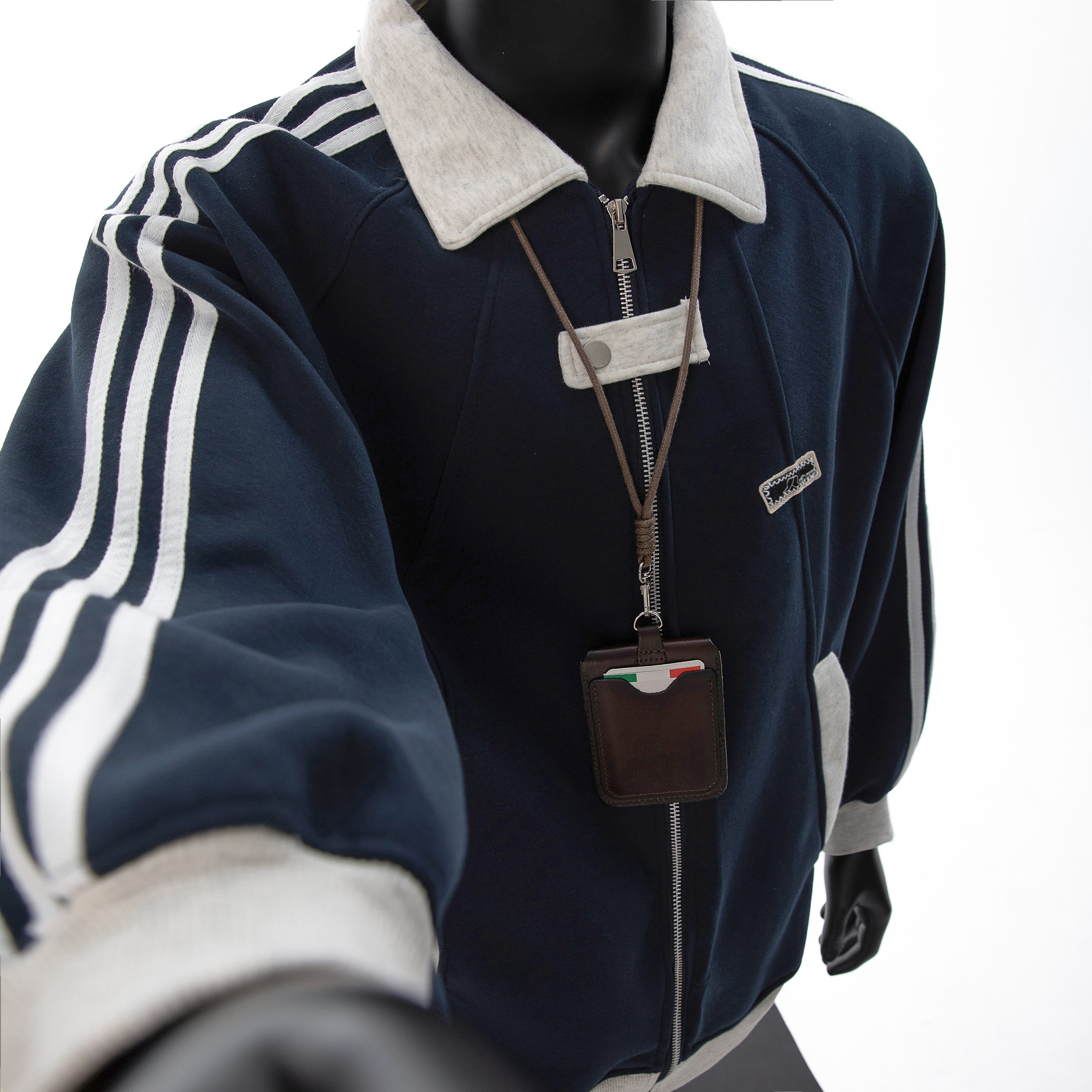 FANGWANG学院风外套男女春秋拼接潮流百搭青少年学生条纹夹克卫衣