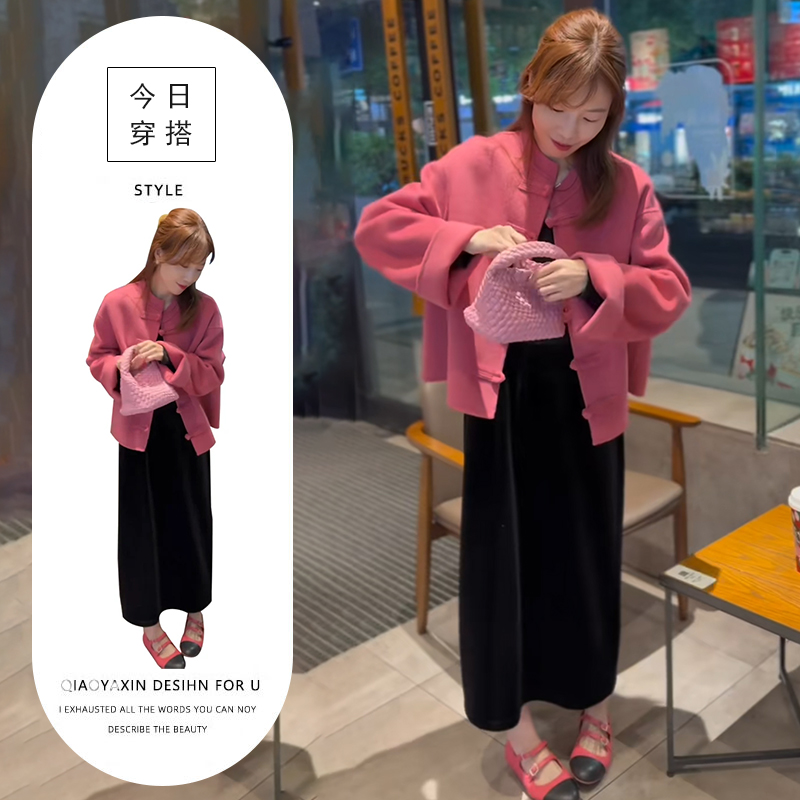 新中式国风盘扣外套显瘦套装女早秋季新款高级感显瘦半身裙两件套