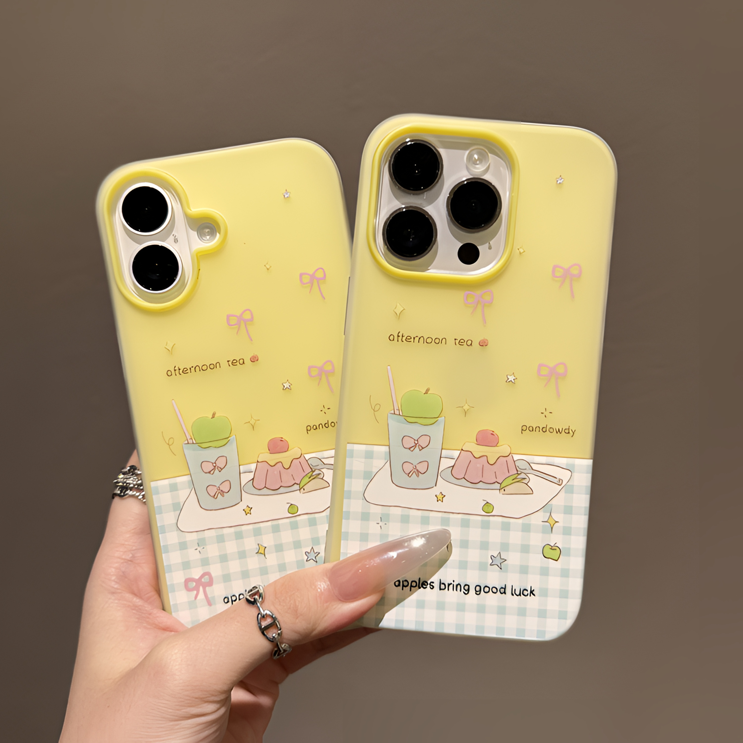 ins韩系下午茶适用苹果15/14/13promax手机壳12/11防摔