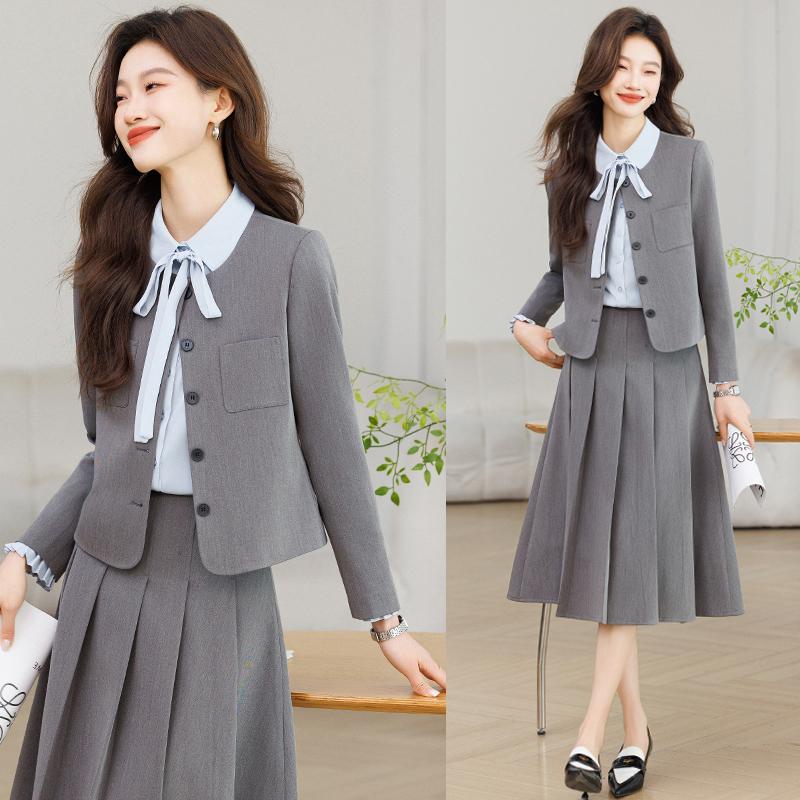 学院风西装套装裙女2025新款春秋女生小香风穿搭教资面试正装西服