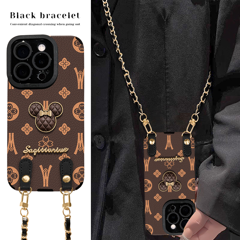 琥珀流光立体米奇适用苹果15华为vivo/oppo小米iPhone16Pro手机壳