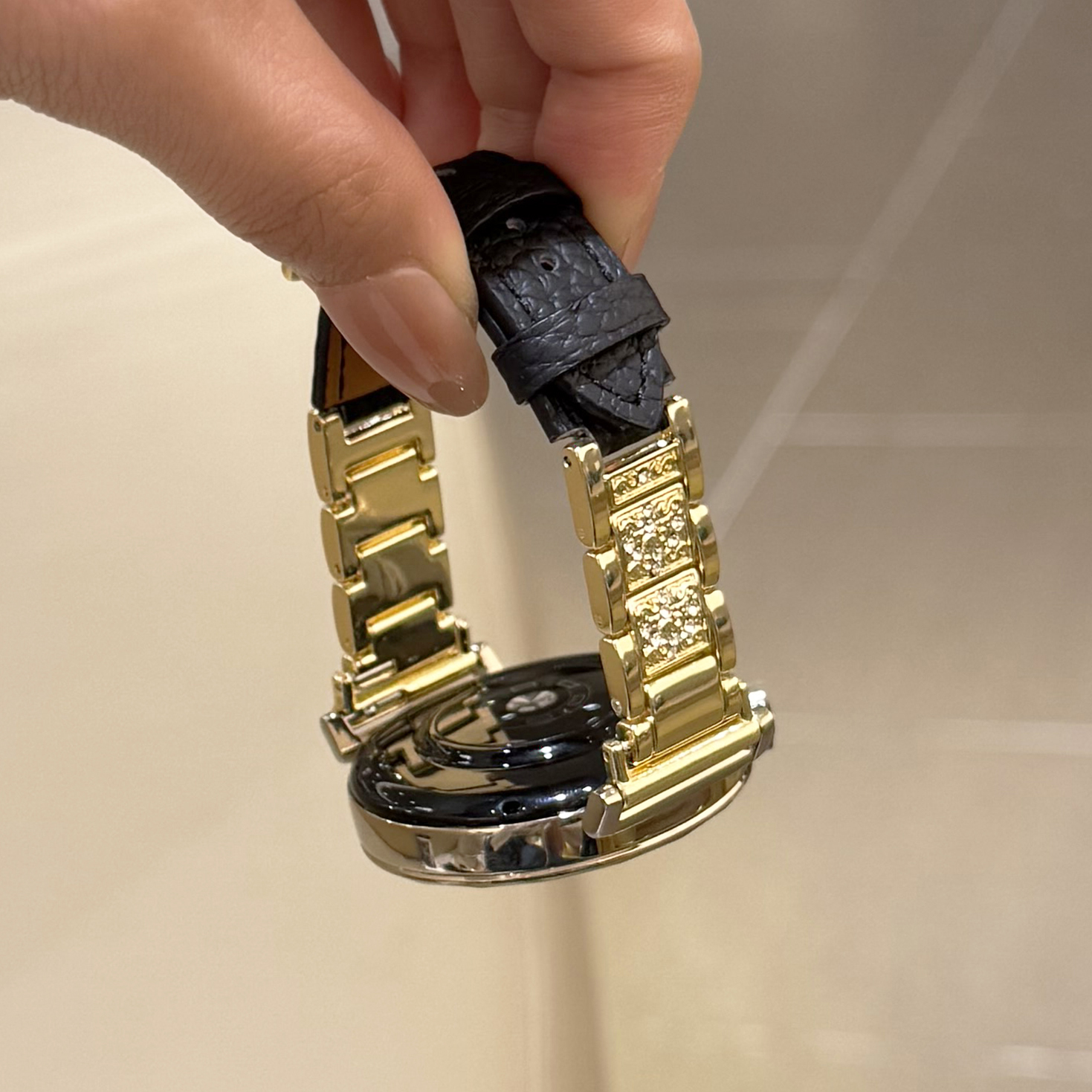 高奢感满天星镶钻拼皮质表带适用华为GT6Gt5GT4watch4Fit4Pro手表