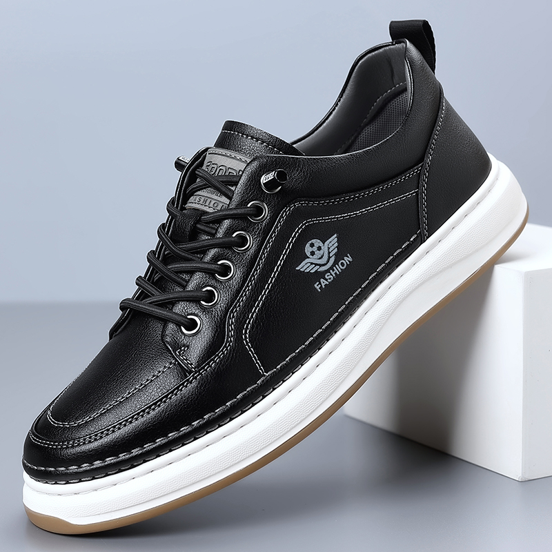 真皮男士防滑韩版运动秋季白鞋休闲板鞋百搭皮鞋潮鞋透气低帮软底