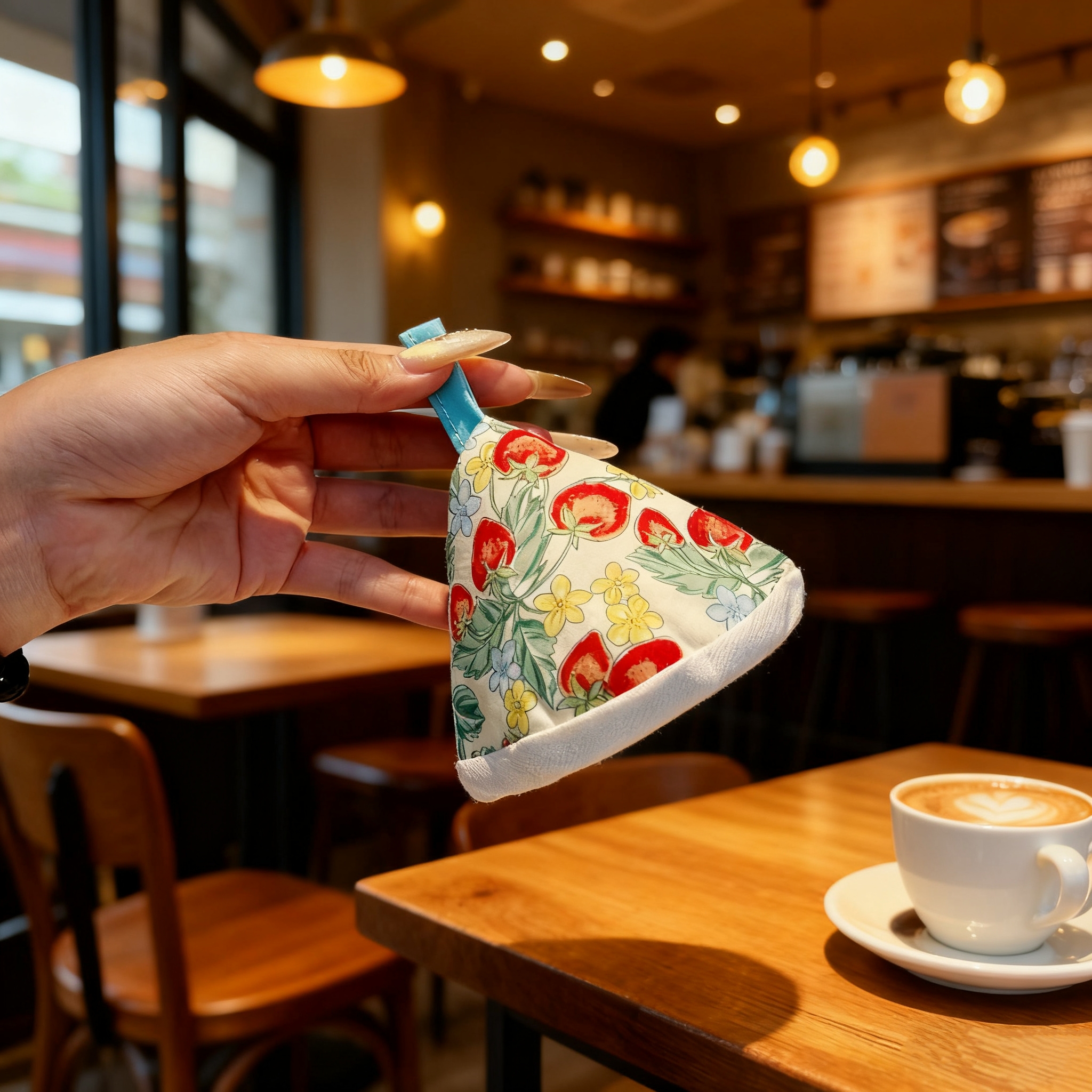 阿嫲的防烫小物件复古三角防烫帽厨房珐琅锅锅盖帽