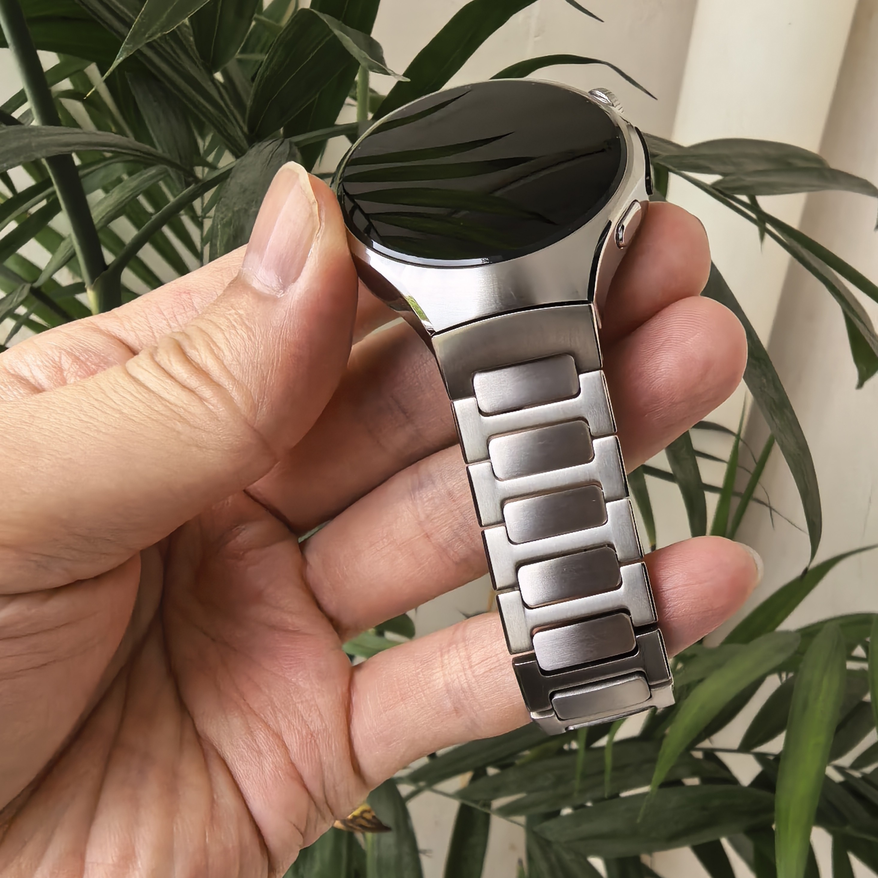 手表Watch 5 钛合金属表带42mm无缝工字款快拆金属表带纯钛