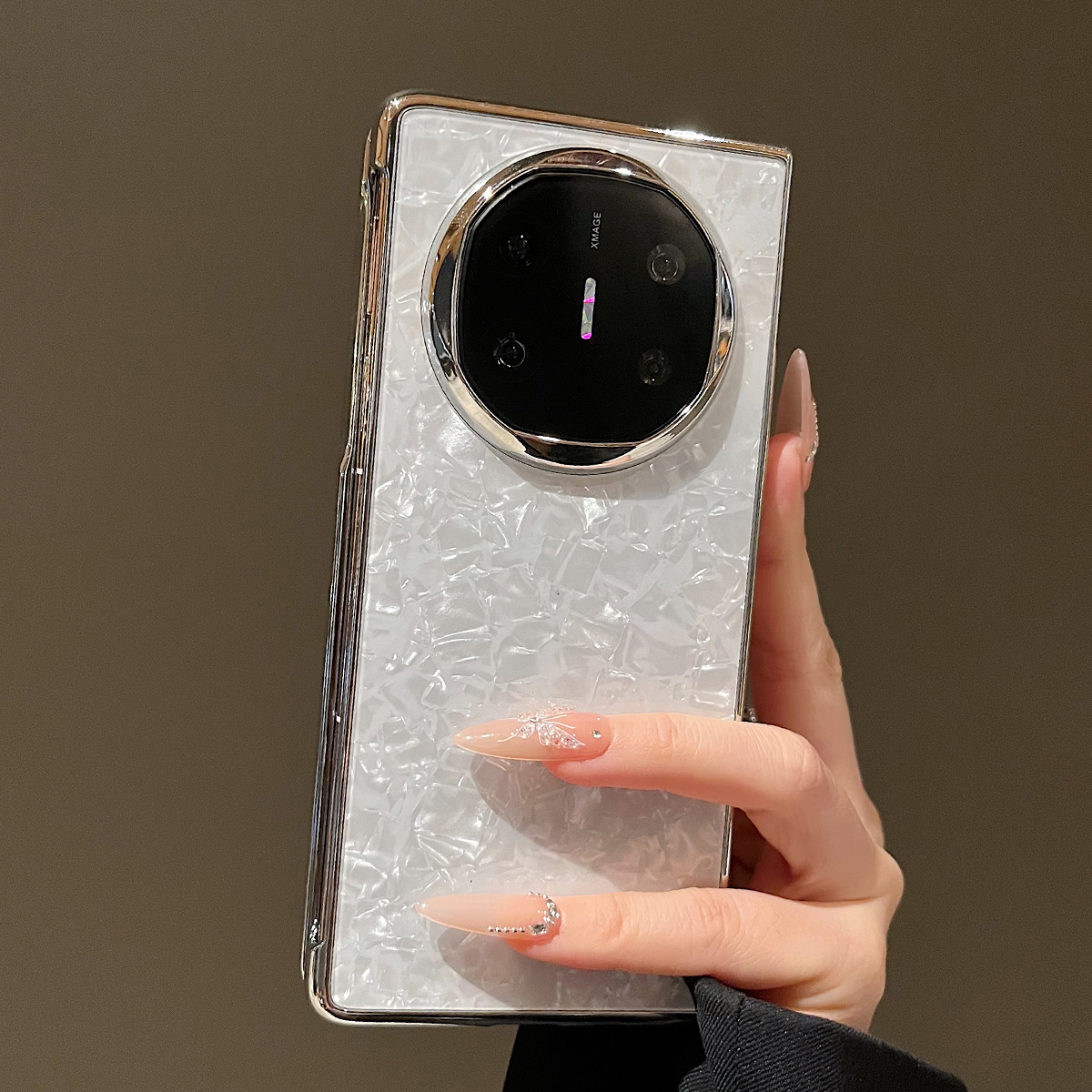 贝母纹适用华为MateX6折叠屏手机壳新款高级感时尚简约全包保护套