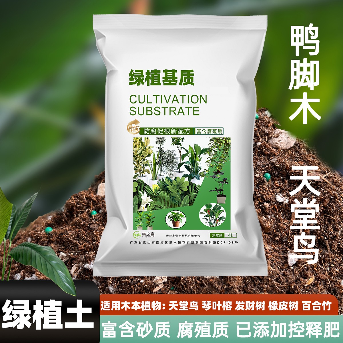 绿植专用营养土橡皮树天堂鸟种植泥炭琴叶榕百合竹盆栽龙血树土壤