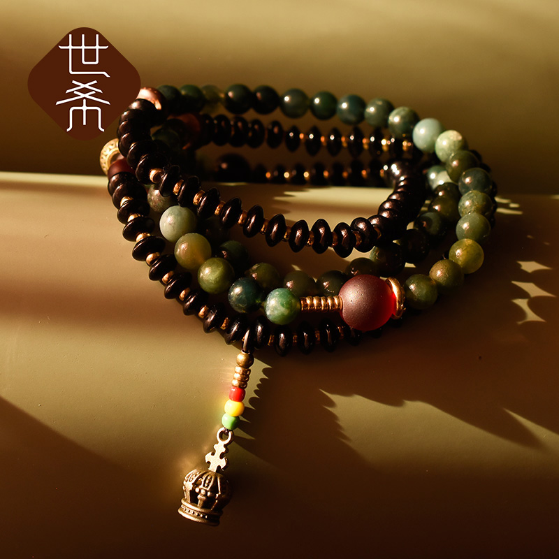 铜合金手链 新年多层原创复古多圈手串缠绕式混搭个性叠戴手饰品