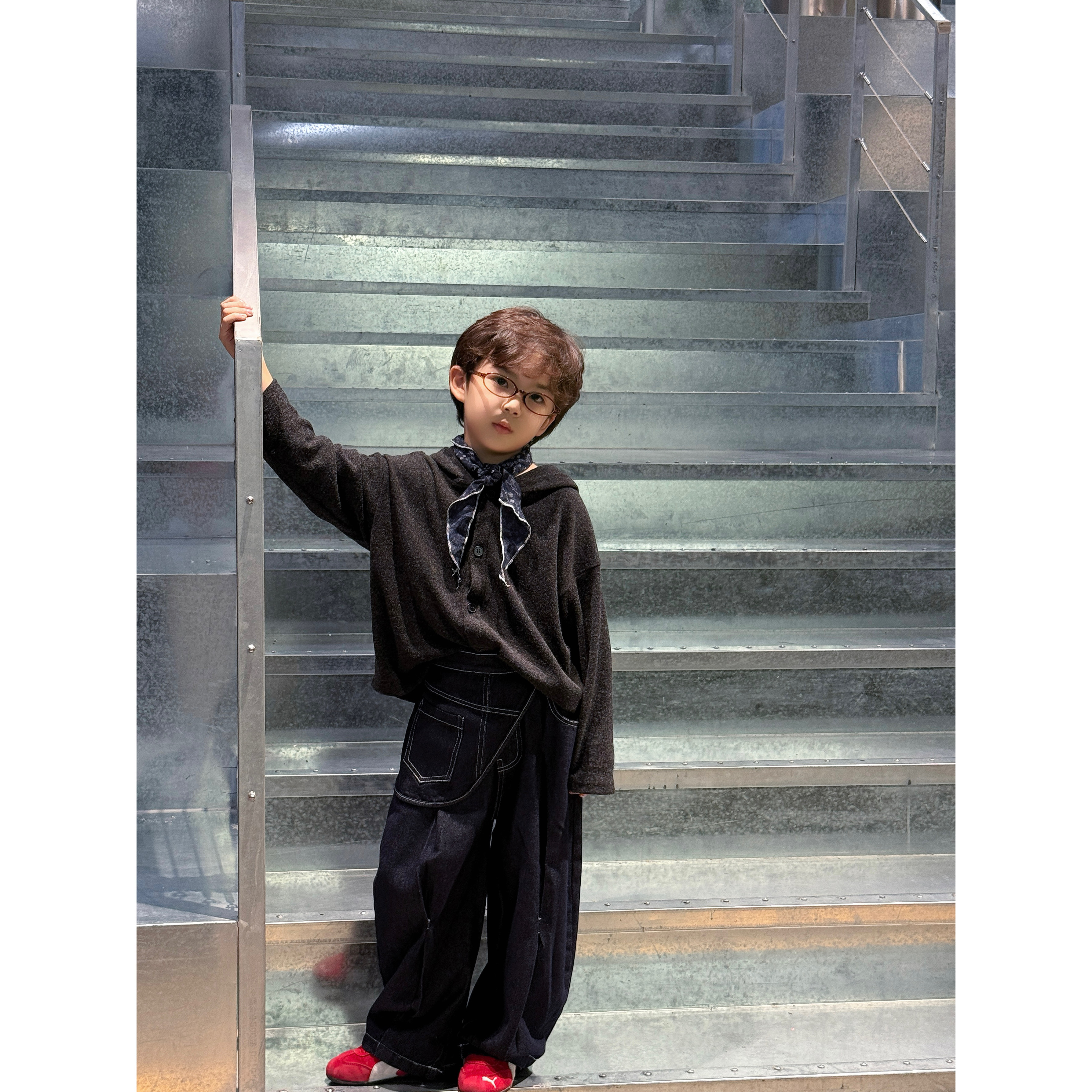 【现货】伟伟同款【岁月唱片】2025秋季新品儿童针织纯色开衫WW0930