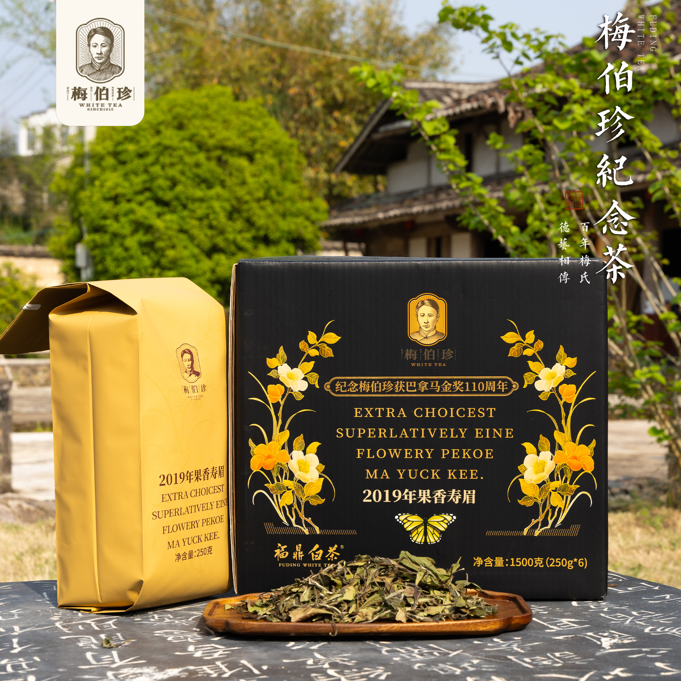 梅伯珍2019年果香寿眉1500g存茶大份量老白茶