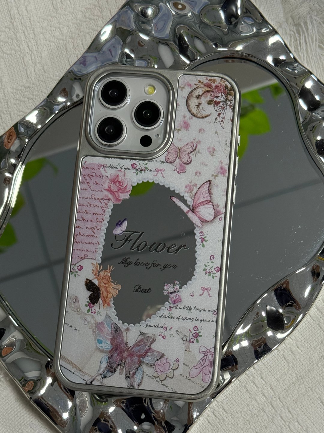 全包边防摔玻璃镜面创意女款新款潮流适用于苹果14/15/16(no)退换