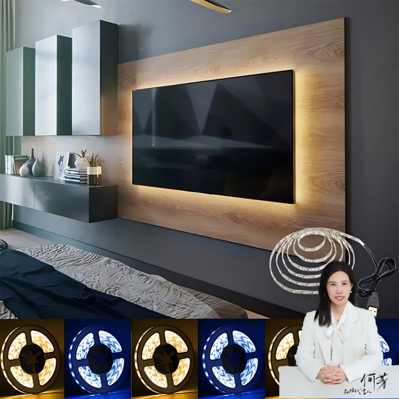 【家装神器】电视氛围灯led灯带5V低压自粘式单色灯条USB插口
