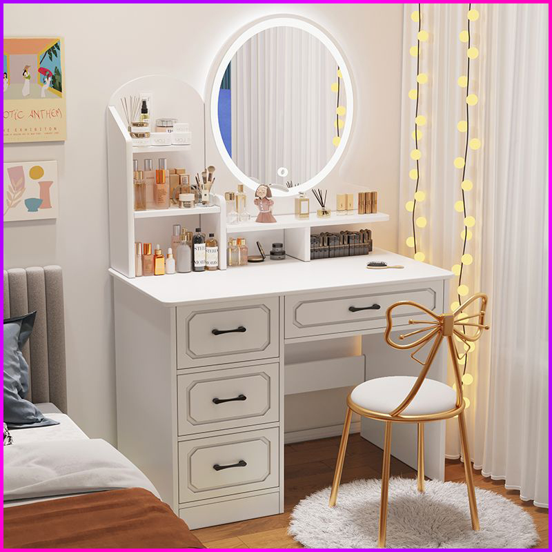 家用现代简约女孩房间梳妆台带灯主卧化妆台卧室化妆桌轻奢梳妆柜