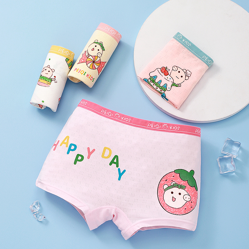 Chic kenny卡通排湿吸汗吸汗简约女内裤四角平角裤中大童学生