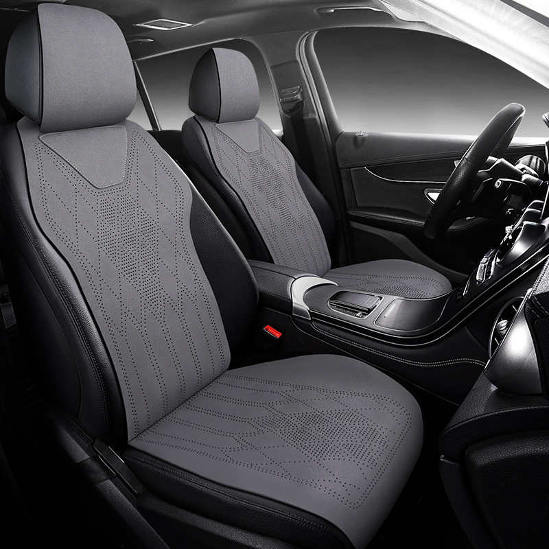 2025汽车坐垫四季通用座垫翻毛皮夏季凉垫座套小蛮腰麂皮绒半包围