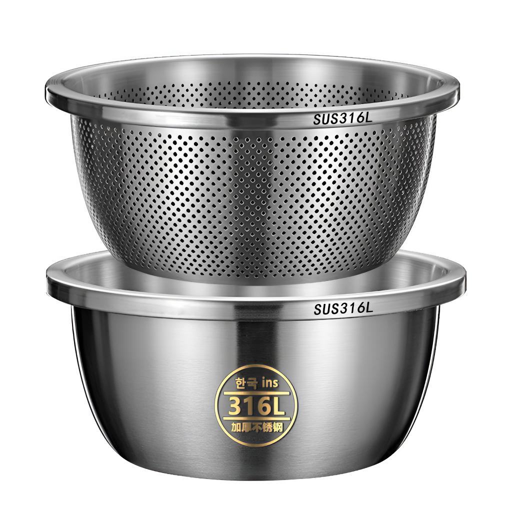 清仓加厚加深316不锈钢沥水篮洗菜盆厨房洗水果洗菜篮淘米盆米筛