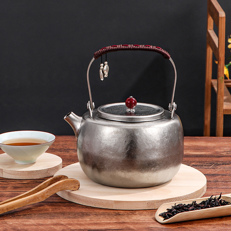提梁壶纯钛茶壶烧水壶大容量户外家用泡茶壶围炉便携煮茶器