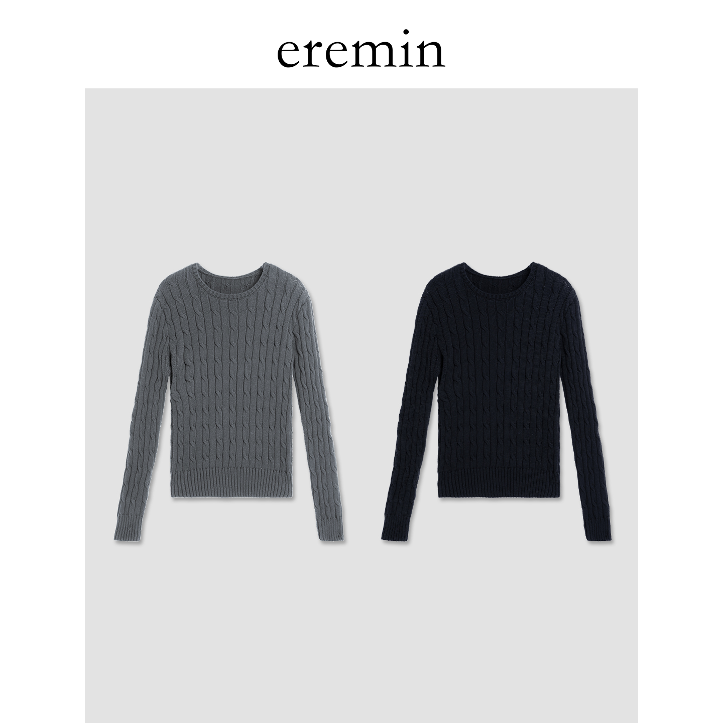 DE Mincollection麻花针织衫/经典修身款绞花舒适针织毛衣56197