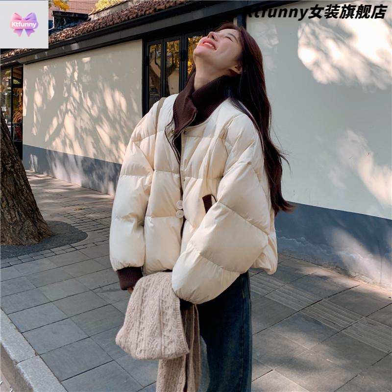 设计感羽绒服女冬季2025新款短款小个子学生休闲炸街百搭外套加厚