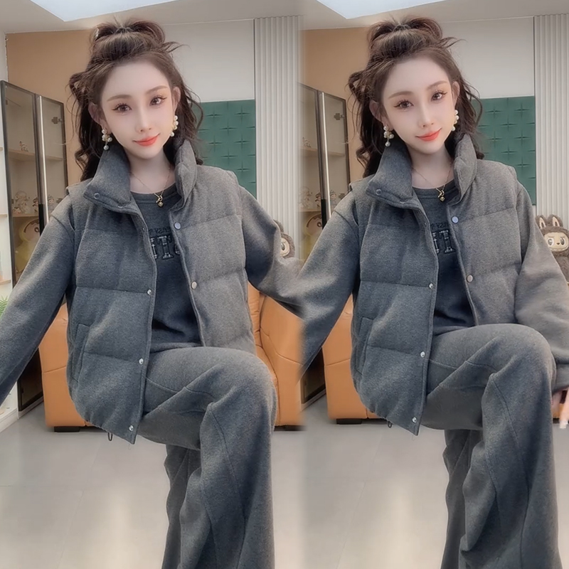 2025秋季新款时尚显瘦气质网红高档套装女高级百搭宽松大码三件套