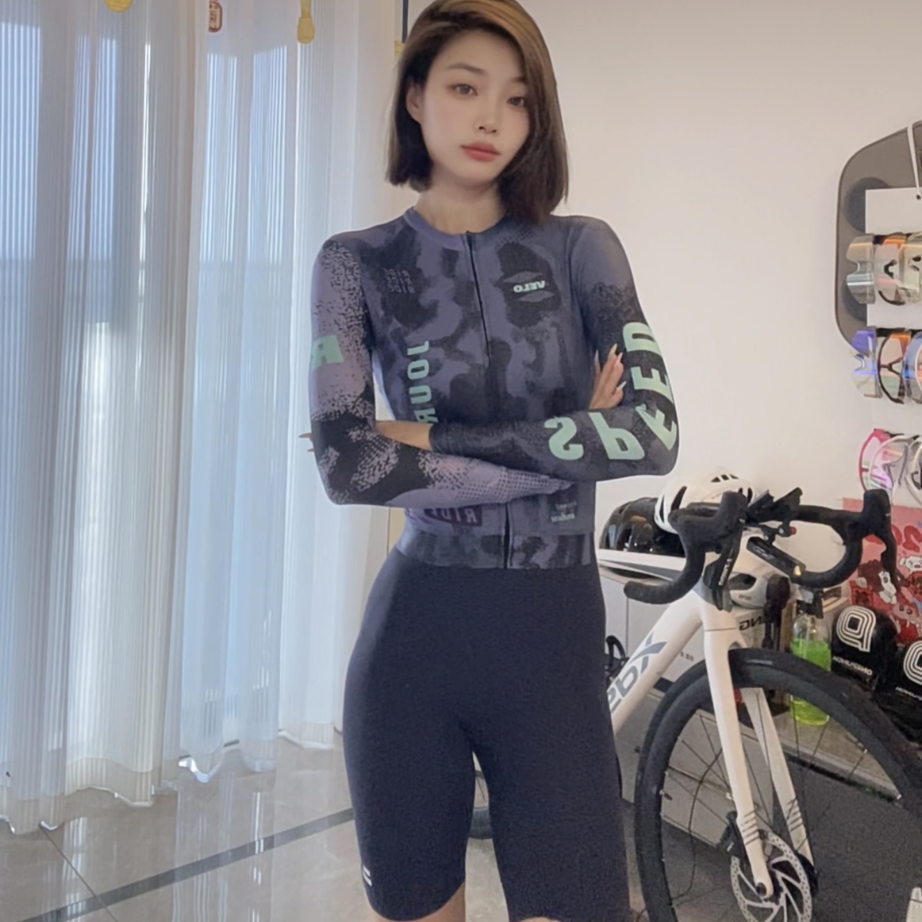 DaPinG定制炫彩系列织带款骑行服薄款长袖自行车服