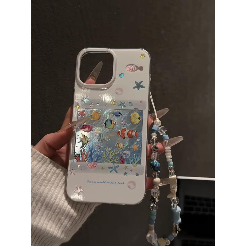 鱼缸适用苹果16pro手机壳iPhone15漩涡IMD华为p60小众oppo荣耀300