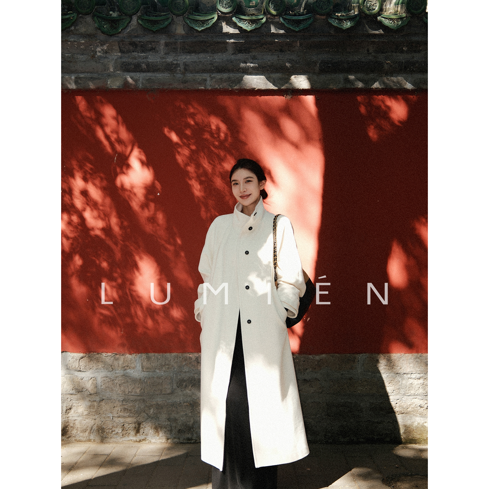 【LUMIEN 新品】"臻绒素雅"时尚极简风立领百搭羊绒大衣LX4KDD39