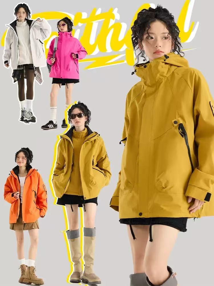 冲锋衣女三合一可拆卸外套男户外防风防水情侣旅游进藏三防登山服