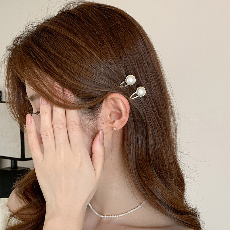 创意珍珠刘海小发夹简约可爱百搭少女鸭嘴夹侧边发卡碎发夹子头饰