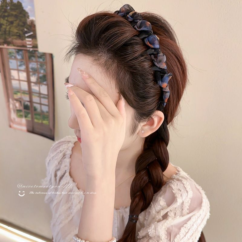 网纱波浪发箍女2025新款高颅顶日常外戴头箍洗脸专用防滑发卡头饰