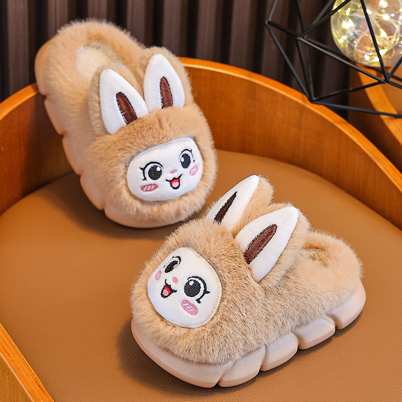 儿童棉拖鞋女童秋冬季男童小孩室内居家防滑亲子2025新款毛毛拖鞋