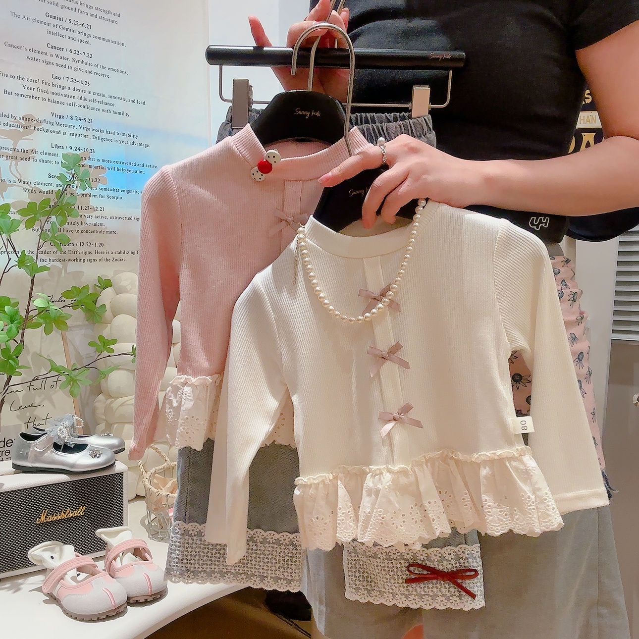 女童针织衫秋季新款上衣纯色长袖女童韩版洋气时尚女童针织衫洋气