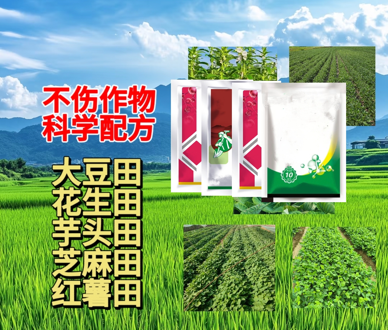 正品保障花生红薯芝麻大豆地专用不影响作物----四合一