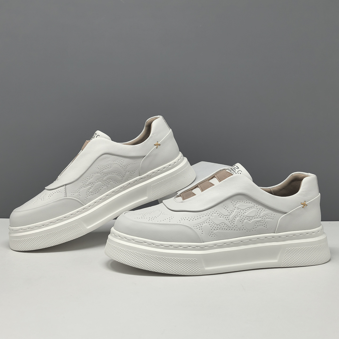 香港潮牌男鞋舒适鞋子男款头层牛皮板鞋个性真皮小白鞋男百搭潮鞋