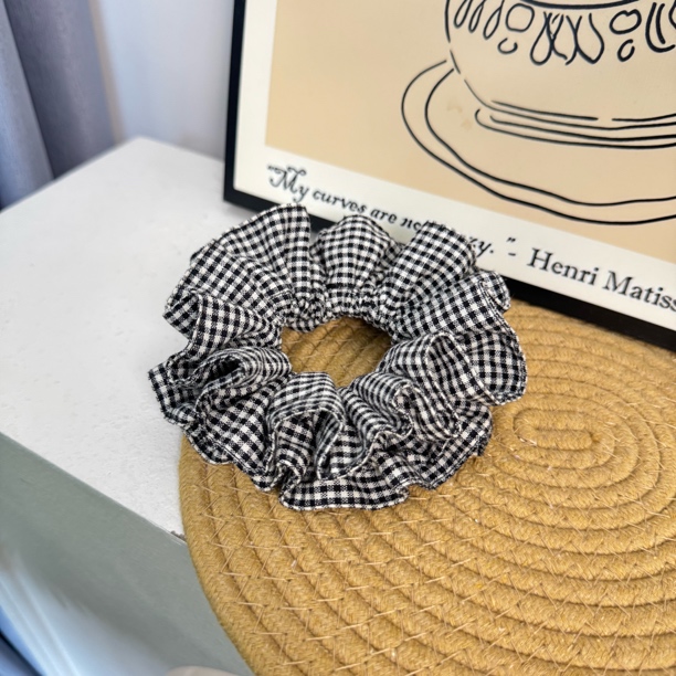 BlomUME韩系经典小格子蛮腰发圈头绳韩系简约百搭发圈发饰女725