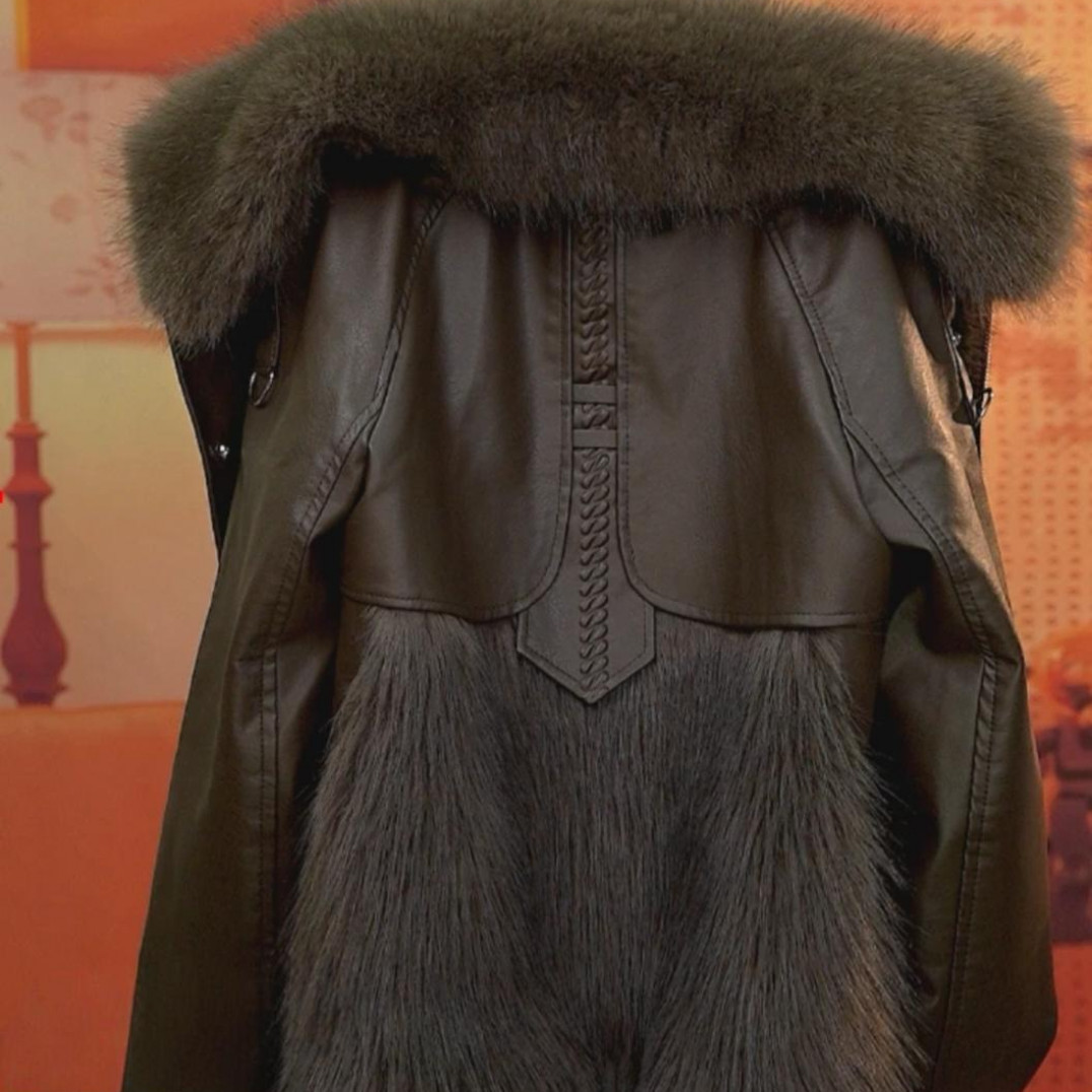 海宁托斯卡女士外套高端大气保暖加厚洋气秋冬款皮衣外套140-68